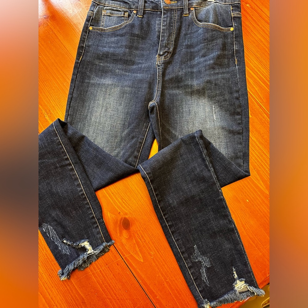 RISEN jeans vintage washed raw hem denim sz 28 sz 7